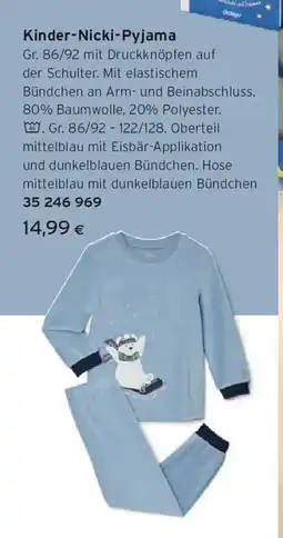 Tchibo Eduscho Kinder-Nicki-Pyjama Angebot