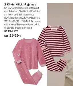 Tchibo Eduscho 2 Kinder-Nicki-Pyjamas Angebot