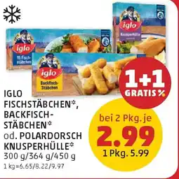 PENNY Iglo Fischstäbchen, Backfischstäbchen od. Polardorsch Knusperhülle Angebot