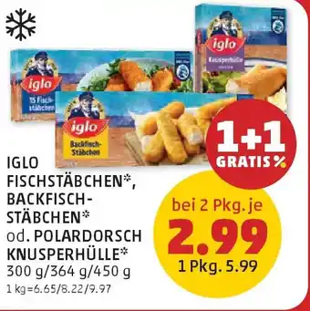 Iglo Fischstäbchen, Backfischstäbchen od. Polardorsch Knusperhülle