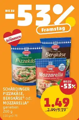 PENNY Schärdinger Pizzakäse, Bergkäse oder Mozzarella Angebot