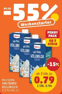 PENNY Milprima Haltbare Vollmilch Angebot
