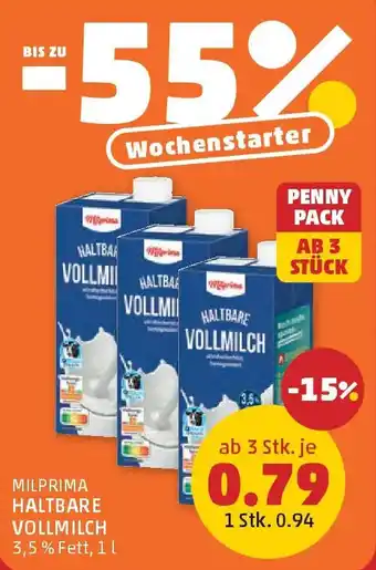 Milprima Haltbare Vollmilch