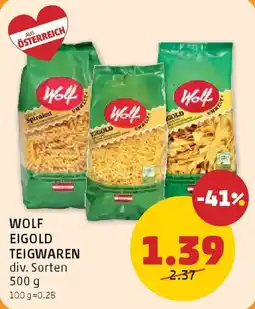 PENNY Wolf Eigold Teigwaren Angebot