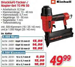 Zgonc Druckluft-Tacker-/Nagler-Set TC-PN 50 Einhell Angebot