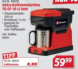 Zgonc Akku-Kaffeemaschine TE-CF 18 Li Solo Einhell Angebot