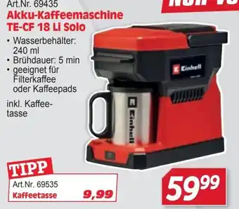 Akku-Kaffeemaschine TE-CF 18 Li Solo Einhell