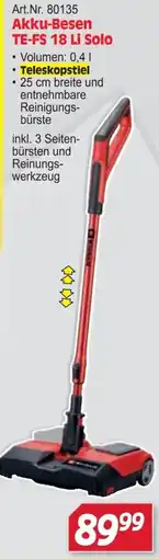 Zgonc Akku-Besen TE-FS 18 Li Solo Angebot