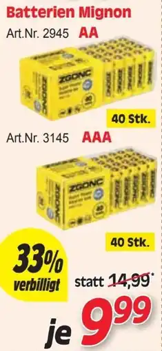 Zgonc Batterien Mignon Angebot