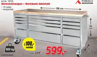 Werkstattwagen + Werkbank Edelstahl