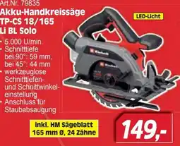 Zgonc Akku-Handkreissäge TP-CS 18/165 Li BL Solo Angebot