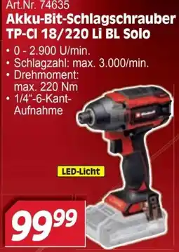 Zgonc Akku-Bit-Schlagschrauber TP-CI 18/220 Li BL Solo Angebot