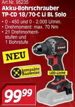 Zgonc Akku-Bohrschrauber TP-CD 18/70-C Li BL Solo Angebot