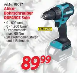 Zgonc Akku-Bohrschrauber DDF490Z Solo Angebot