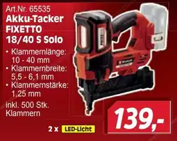 Zgonc Einhell Akku-Tacker FIXETTO 18/40 S Solo Angebot