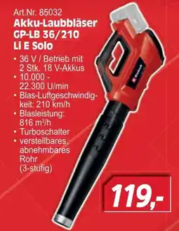 Zgonc Einhell Akku-Laubbläser GP-LB 36/210 Li E Solo Angebot