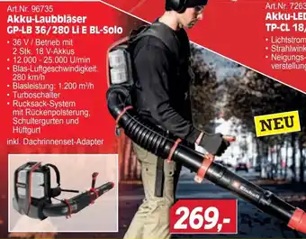 Einhell Akku-Laubbläser GP-LB 36/280 Li E BL-Solo