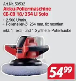 Zgonc Akku-Poliermaschine CE-CB 18/254 Li Solo Angebot