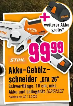 Hornbach STIHL Akku-Gehölzschneider „GTA 26“ Angebot