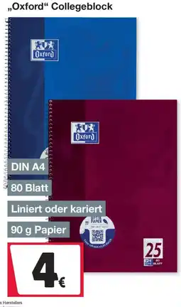 Woolworth Oxford Collegeblock Angebot