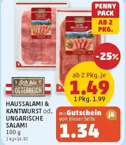 PENNY Haussalami & Kantwurst od. Ungarische Salami Angebot