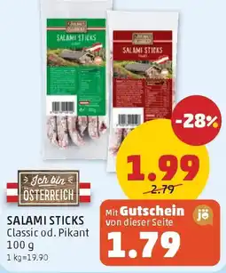 PENNY Salami Sticks Classic od. Pikant Angebot