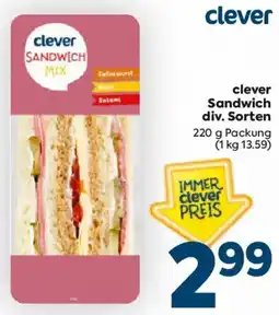 Billa clever Sandwich Angebot