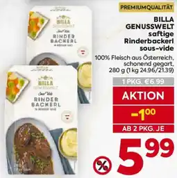 Billa BILLA GENUSSWELT saftige Rinderbackerl sous-vide Angebot
