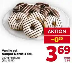 Billa Vanille od. Nougat Donut 4 Stk. Angebot