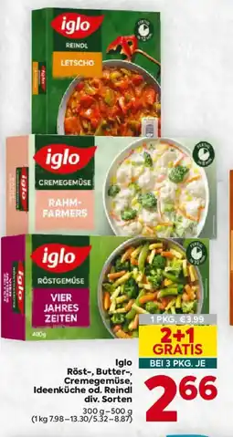 Billa Iglo Röst-, Butter-, Crememüse, Ideenküche od. Reindl Angebot