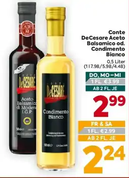 Billa Conte DeCesare Aceto Balsamico od. Condimento Bianco Angebot