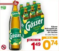 Billa Gösser Naturgold od. Naturradler Angebot