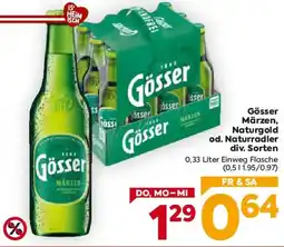 Billa Gösser Märzen, Naturgold od. Naturradler Angebot