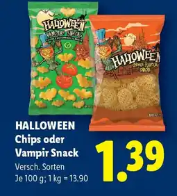 Lidl Halloween Chips oder Vampir Snack Angebot