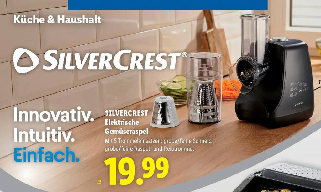 SILVERCREST Elektrische Gemüseraspel Angebot bei Lidl
