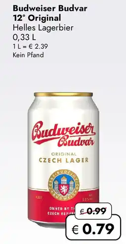 Travel FREE Budweiser Budvar 12° Original Helles Lagerbier Angebot