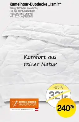 Reiter Kamelhaar-Duodecke "Izmir" Angebot