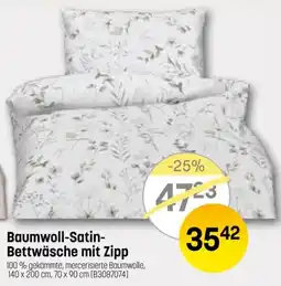 Reiter Baumwoll-Satin-Bettwäsche mit Zipp Angebot