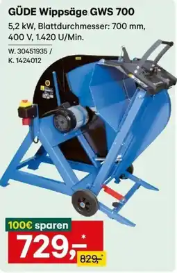 Lagerhaus GÜDE Wippsäge GWS 700 Angebot