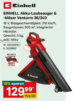 Lagerhaus Einhell Akku-Laubsauger & -bläser Venturro 36/240 Angebot