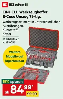 Lagerhaus Einhell Werkzeugkoffer E-Case Umzug Angebot