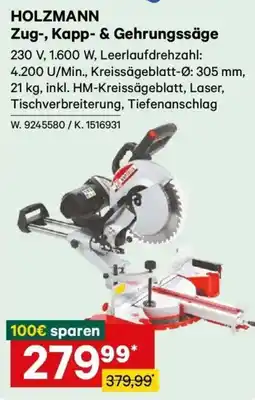 Lagerhaus HOLZMANN Zug-, Kapp- & Gehrungssäge Angebot