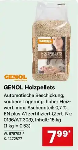 Lagerhaus GENOL Holzpellets Angebot