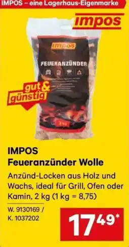 Lagerhaus IMPOS Feueranzünder Wolle Angebot