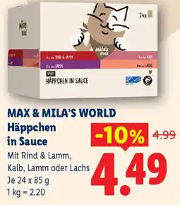Lidl Max & Mila's World Häppchen in Sauce Angebot