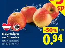 Lidl Bio Mini Äpfel aus Österreich Angebot