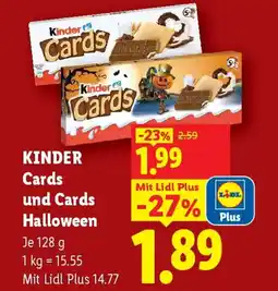Lidl KINDER Cards und Cards Halloween Angebot