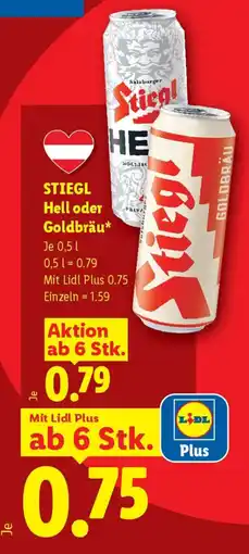 Lidl STIEGL Hell oder Goldbräu Angebot