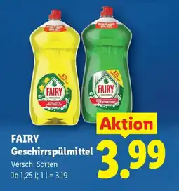 Lidl FAIRY Geschirrspülmittel Angebot
