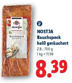 Lidl NOSTJA Bauchspeck heiß geräuchert Angebot